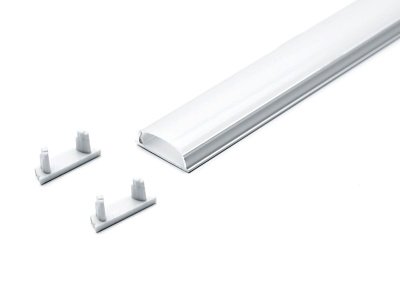 Изображение товара Профиль накладной Feron САВ264 для светодиодной ленты 2000*15*6,4 2м гибкий серебро 2 заглушки, 4  в Миди Лтд