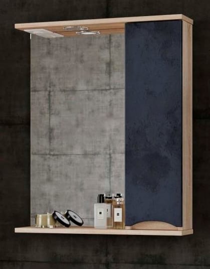 Зеркало-шкаф "Амелия" 800 графит бетон правый - фото в Миди Лтд Изображение товара Зеркало-шкаф "Амелия" 800 графит бетон правый в Миди Лтд