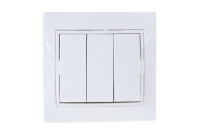 Изображение товара Выключатель 3-кл LEZARD Мира белый с белой вставкой в Миди Лтд
