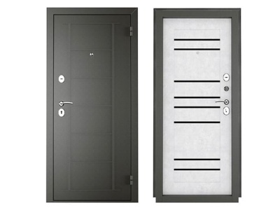 Дверь металлическая 960 левая 75мм ТИТАН-2050 8С Бетон снежный букле графит - фото в Миди Лтд Изображение товара Дверь металлическая 960 левая 75мм ТИТАН-2050 8С Бетон снежный букле графит в Миди Лтд