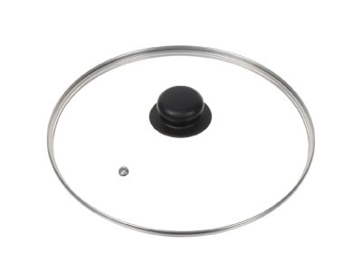 Крышка для посуды стекло Daniks 26см кнопка бакелит черная (14шт/уп) - фото в Миди Лтд Изображение товара Крышка для посуды стекло Daniks 26см кнопка бакелит черная (14шт/уп) в Миди Лтд