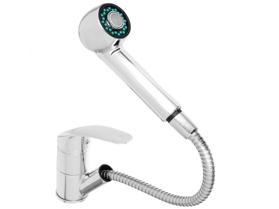 Смеситель для кухни высокий выдвиж. излив,картридж 40мм, гайка, латунь, хром, RAIN Вега    ХХ - фото в Миди Лтд Изображение товара Смеситель для кухни высокий выдвиж. излив,картридж 40мм, гайка, латунь, хром, RAIN Вега    ХХ в Миди Лтд