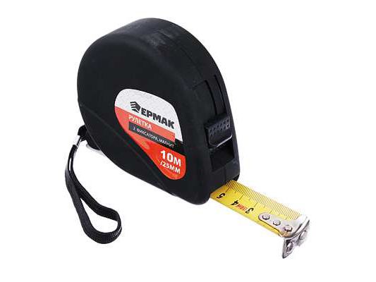 Рулетка 10м*25мм ЕРМАК 2 фиксатора (6шт/уп)(48шт/кор) - фото в Миди Лтд Изображение товара Рулетка 10м*25мм ЕРМАК 2 фиксатора (6шт/уп)(48шт/кор) в Миди Лтд