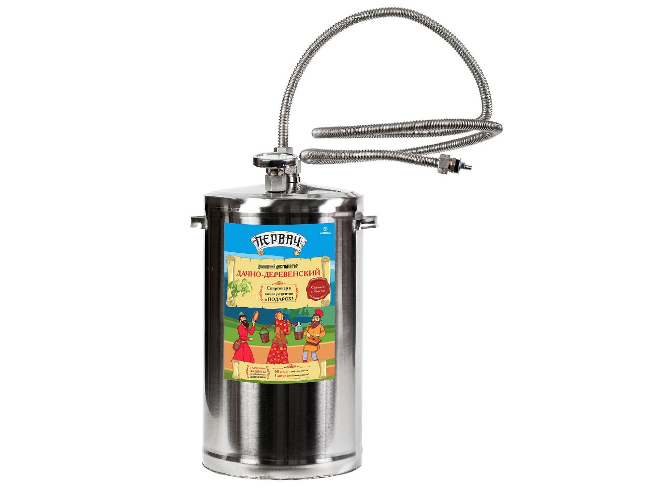 Изображение товара Дистиллятор Первач Дачно-Деревенский 20Т 20л (самогонный аппарат) УЗБИ в Миди Лтд