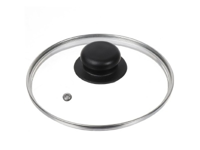 Изображение товара Крышка для посуды стекло Daniks 16см кнопка бакелит черная (34шт/уп) в Миди Лтд