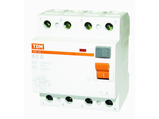 Изображение товара УЗО ВД1-63 4Р 63А 30мА TDM в Миди Лтд
