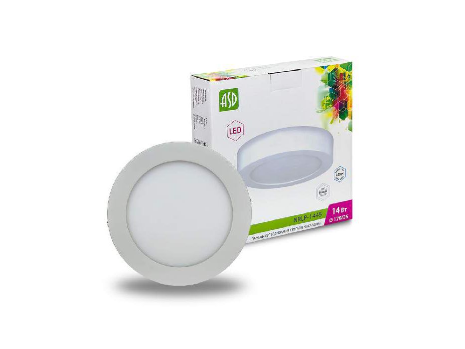 Панель светодиодная круглая NRLP-eco 1445 14Вт 160-260В 4000К 1120Лм 170мм белая накладная IP40  - фото в Миди Лтд Изображение товара Панель светодиодная круглая NRLP-eco 1445 14Вт 160-260В 4000К 1120Лм 170мм белая накладная IP40  в Миди Лтд