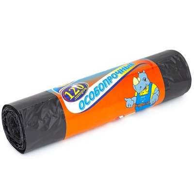 Мешки для мусора 120л, 10шт Особо прочные (20шт/кор) - фото в Миди Лтд Изображение товара Мешки для мусора 120л, 10шт Особо прочные (20шт/кор) в Миди Лтд