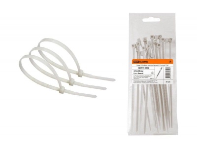 Изображение товара Хомуты нейлоновые белые 80х2,5мм (25шт/уп) TDM в Миди Лтд