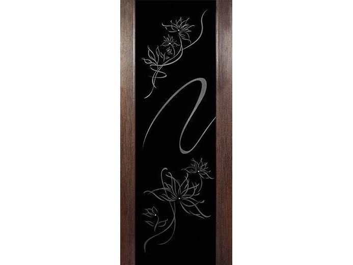 Полотно дверное ПО экошпон модель 41 венге стекло черное 700 - фото в Миди Лтд Изображение товара Полотно дверное ПО экошпон модель 41 венге стекло черное 700 в Миди Лтд