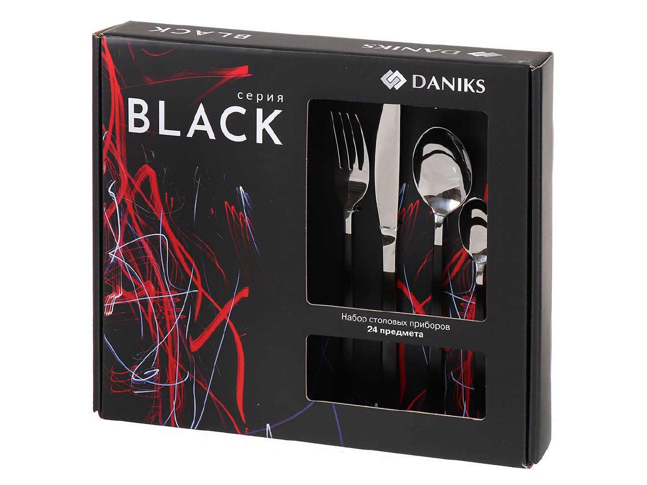 Набор столовых приборов нерж сталь Daniks 24 предмета (нож столовый 6шт,вилка 6шт,ложка  363599 - фото в Миди Лтд Изображение товара Набор столовых приборов нерж сталь Daniks 24 предмета (нож столовый 6шт,вилка 6шт,ложка  363599 в Миди Лтд