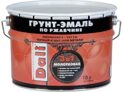 Молотковая Грунт-эмаль по ржавчине DALI черный 10л (55шт/пал) - фото в Миди Лтд Изображение товара Молотковая Грунт-эмаль по ржавчине DALI черный 10л (55шт/пал) в Миди Лтд