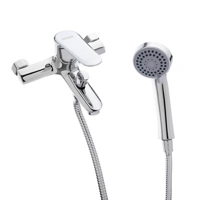 Смеситель для ванны с коротким изливом с душ набором латунь RAIN Оникс - фото в Миди Лтд Изображение товара Смеситель для ванны с коротким изливом с душ набором латунь RAIN Оникс в Миди Лтд