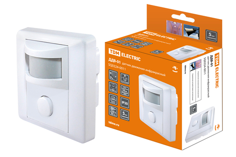 Датчик движения встраиваемый в стену ДДВ-02 1200Bт 10-1800с 9м 10Лк 140гр IP20 TDM - фото в Миди Лтд Изображение товара Датчик движения встраиваемый в стену ДДВ-02 1200Bт 10-1800с 9м 10Лк 140гр IP20 TDM в Миди Лтд