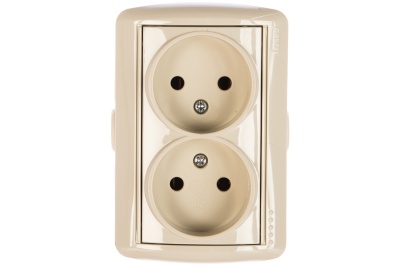 Изображение товара Розетка 2 местная LEZARD Ната крем б/з керамика в Миди Лтд