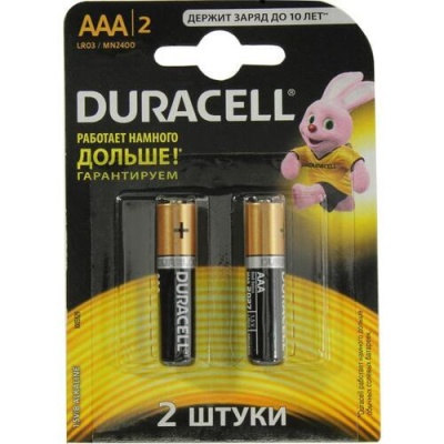 Батарейки DURACELL тип ААA (2шт/уп) - фото в Миди Лтд Изображение товара Батарейки DURACELL тип ААA (2шт/уп) в Миди Лтд