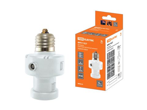 Фотореле ФРЛ-Т-Е27 с таймером 15лк 100Вт TDM - фото в Миди Лтд Изображение товара Фотореле ФРЛ-Т-Е27 с таймером 15лк 100Вт TDM в Миди Лтд