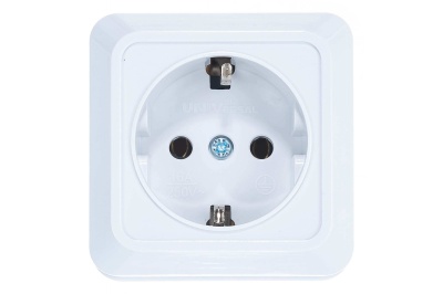 Изображение товара Розетка с/з бел. Олимп ОП (керамика), 16А, 220В О0028 (5/10/200) в Миди Лтд