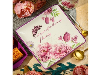 Изображение товара Тарелка обеденная доломит квадратная 21см Daniks Флорентини (24шт/уп) в Миди Лтд