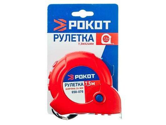 Рулетка  7,5м*24мм РОКОТ             ХХ - фото в Миди Лтд Изображение товара Рулетка  7,5м*24мм РОКОТ             ХХ в Миди Лтд