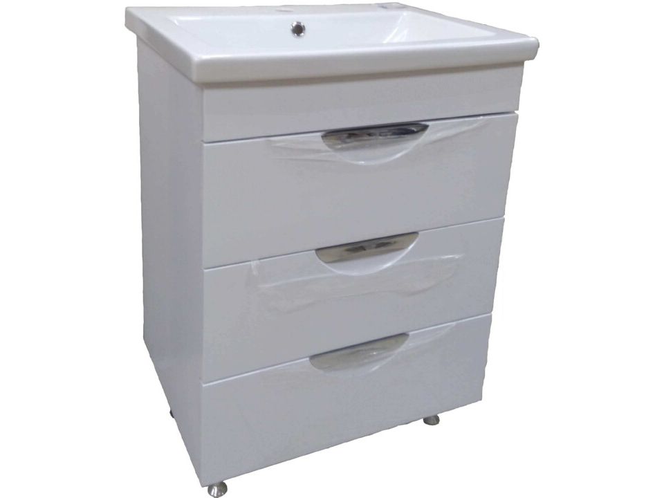 Изображение товара Тумба для ванной "ТАНГО" 60/3 с умывальником "Como" 60 в Миди Лтд