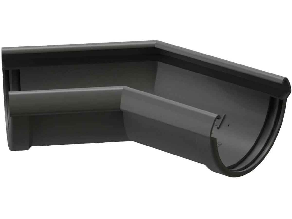 Элемент угловой желоба 135 DOCKE LUX Графит (10шт/кор) - фото в Миди Лтд Изображение товара Элемент угловой желоба 135 DOCKE LUX Графит (10шт/кор) в Миди Лтд