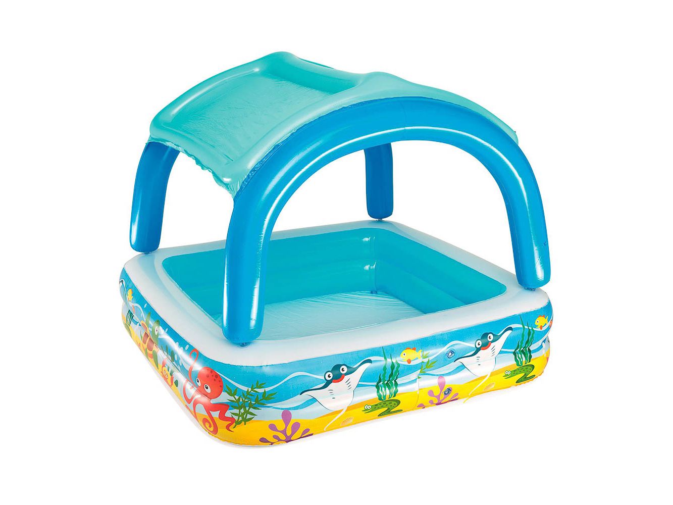 Бассейн надувной детский с навесом от солнца BESTWAY 147*147*122см 52192 - фото в Миди Лтд Изображение товара Бассейн надувной детский с навесом от солнца BESTWAY 147*147*122см 52192 в Миди Лтд
