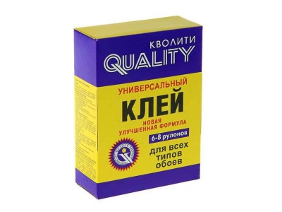Клей обойный универсальный "Quality" 200гр в коробке (36шт/уп) - фото в Миди Лтд Изображение товара Клей обойный универсальный "Quality" 200гр в коробке (36шт/уп) в Миди Лтд