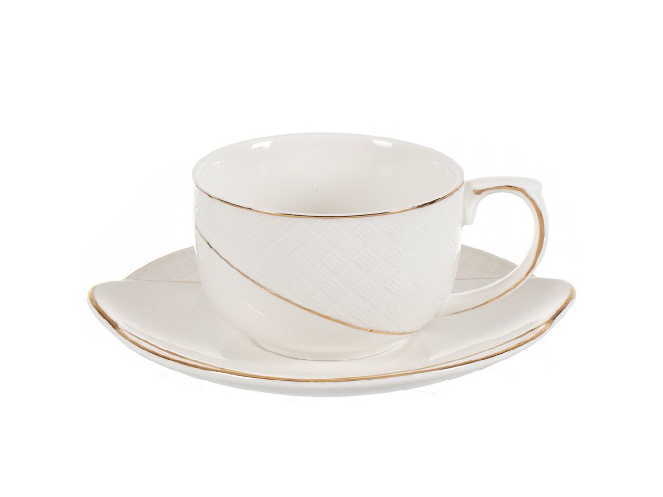 Изображение товара Чайный набор керамика 2 предмета 200мл Daniks белый (24шт/уп) 387021 в Миди Лтд