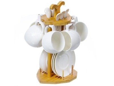 Чайный набор керамика 12 предметов 6 перс 230мл Daniks деревянная подставка (12шт/уп) - фото в Миди Лтд Изображение товара Чайный набор керамика 12 предметов 6 перс 230мл Daniks деревянная подставка (12шт/уп) в Миди Лтд