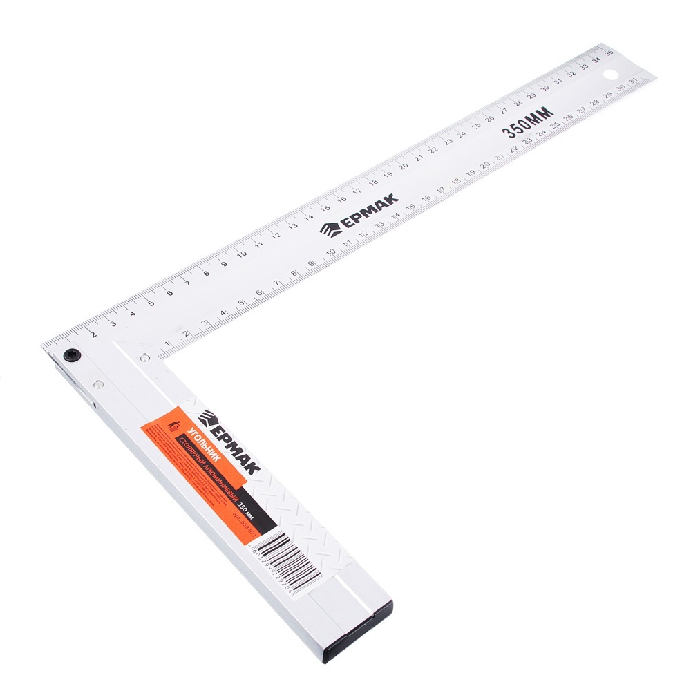 Угольник столярный ЕРМАК алюминиевый литой 350мм - фото в Миди Лтд Изображение товара Угольник столярный ЕРМАК алюминиевый литой 350мм в Миди Лтд