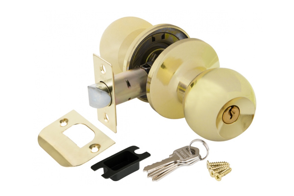 Замок шар Золото с ключом,фиксатором PUNTO 6072 РВ-Е - фото в Миди Лтд Изображение товара Замок шар Золото с ключом,фиксатором PUNTO 6072 РВ-Е в Миди Лтд