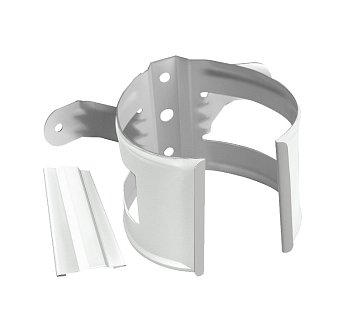 Изображение товара Хомут трубы металлический на дерево GRAND LINE белый RAL 9003 в Миди Лтд