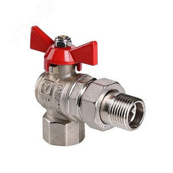 Изображение товара Кран шаровый американка 3/4" г/ш бабочка угловой  VALTEC base-гост (8шт/уп) в Миди Лтд