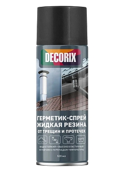 Изображение товара Герметик-спрей Decorix жидкая резина от трещин и протечек 520мл черный(12шт/уп, 1200шт/пал) в Миди Лтд