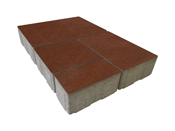 Изображение товара Плитка тротуарная «Мюнхен» бордо 60мм (1 ряд- 1,08м2, пал- 13 рядов/14,04м2) в Миди Лтд