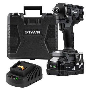 Изображение товара Гайковерт ударный Ставр SWI 18BL-380v-1K 1900-2600об/мин 380Нм АКБ (кейс) в Миди Лтд