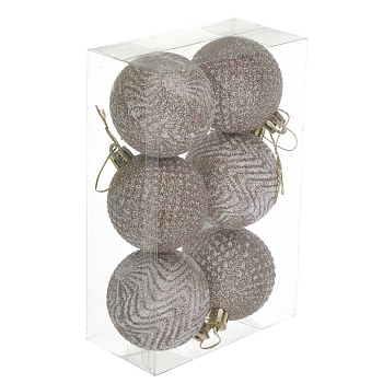 Изображение товара Набор шаров СНОУ БУМ 6см, 6шт, цвет золото с посыпкой в Миди Лтд