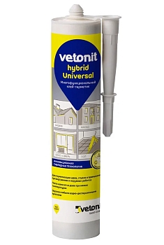 Изображение товара Герметик Ветонит Универсальный белый 280мл (12шт/уп; 1152шт/пал) в Миди Лтд