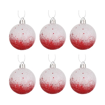 Изображение товара Набор шаров СНОУ БУМ 6см, 6шт, цвет красный/белый в Миди Лтд