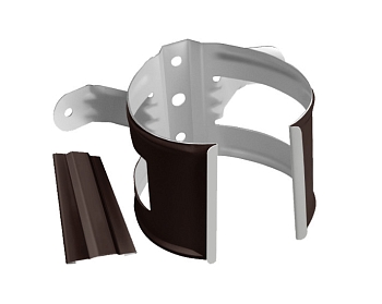 Изображение товара Хомут трубы металлический на дерево GRAND LINE шоколад RAL 8017 в Миди Лтд