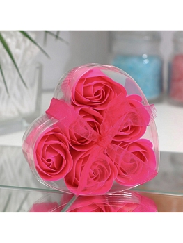 Изображение товара Подарочный набор Мыльные розочки 6шт, фуксия в Миди Лтд