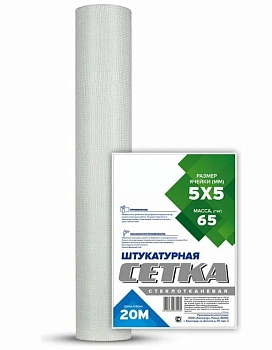Изображение товара Сетка стеклотканевая для штукатурных работ 5мм*5мм Gavial 65гр/м3 (50м) в Миди Лтд