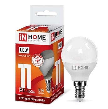 Изображение товара Лампа светодиодная IN HOME LED-ШАР-VC 11Вт 230В Е14 6500К 820Лм в Миди Лтд