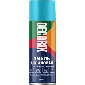 Изображение товара Эмаль аэрозольная Decorix универсальная Светло-голубой 520мл (12шт/уп, 840шт/пал) в Миди Лтд