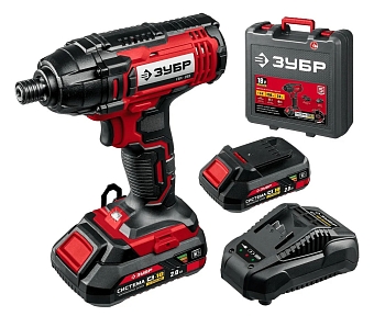 Изображение товара Винтоверт ударный ЗУБР С1-18 18В 0-2800 об/мин 2АКБ (2Ач) 250 Нм кейс Х в Миди Лтд