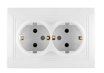 Изображение товара Розетка 2-я 2P+3 белая Таймыр 16А 250В TDM в Миди Лтд