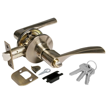 Изображение товара Замок ручка Бронза с ключом,фиксатором 6010 АВ-Е в Миди Лтд