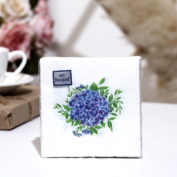 Изображение товара Салфетки бум DESNA BOUQUET 20*20 2сл Голубая гортензия (250л)  в Миди Лтд