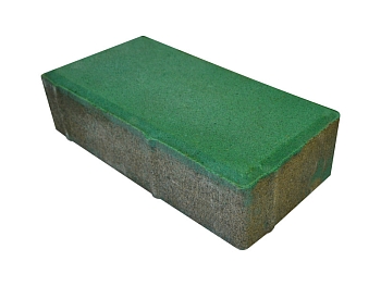 Изображение товара Плитка тротуарная «Кирпичик» зеленая 50мм (1 ряд- 1,08м2, пал- 15 рядов/16,2м2) в Миди Лтд